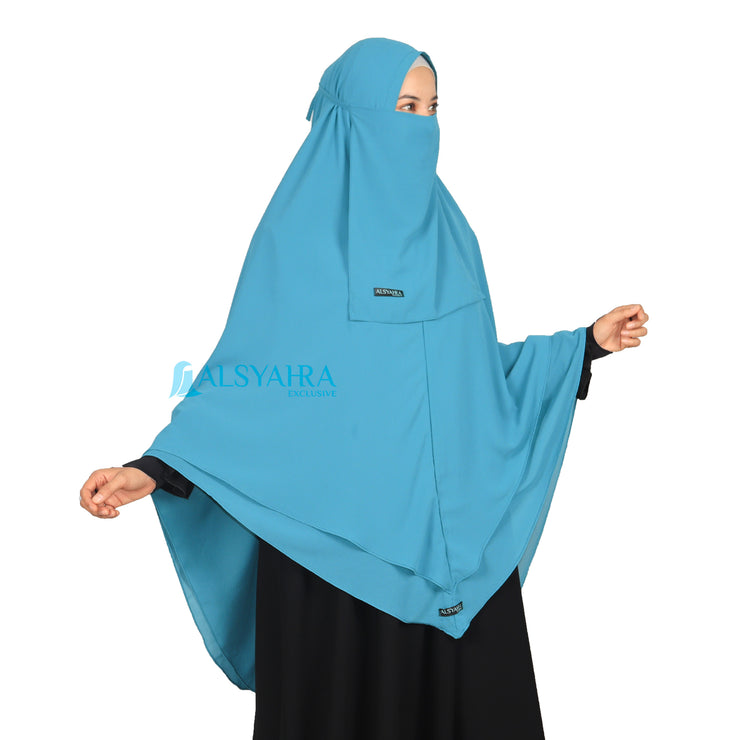 Alsyahra Exclusive Set Khimar Cadar Tali Shofa Sifon Premium 2 Layer XL