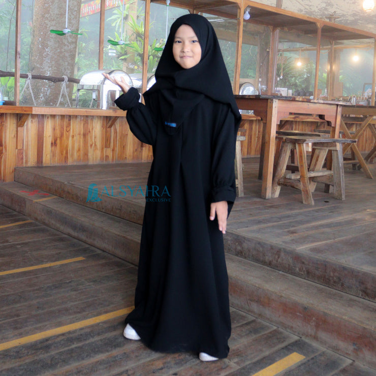 Alsyahra Exclusive Abaya Gamis Humaira Kids Jetblack