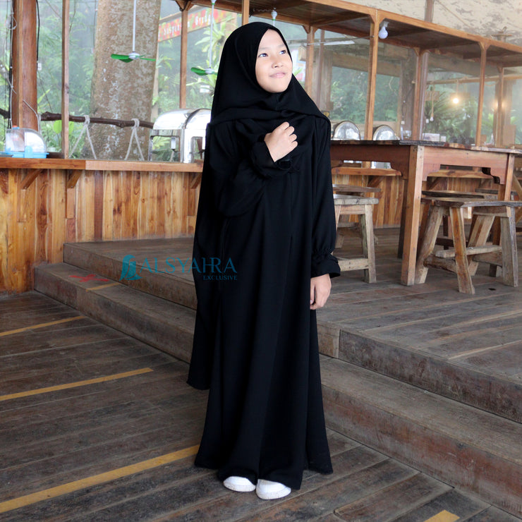 Alsyahra Exclusive Abaya Gamis Humaira Kids Jetblack