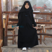Alsyahra Exclusive Abaya Gamis Salamah Kids Jetblack