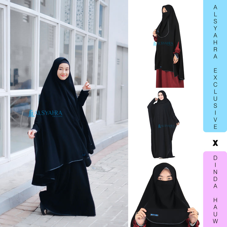 Alsyahra Exclusive  Bundling Gamis Khimar Dinda Hauw