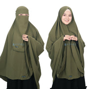 Set Khimar Non Pad Syari Size L Niqab Bandana Luxury Wolfis Alsyahra Exclusive