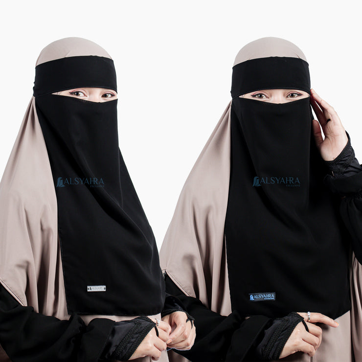 Niqab Bandana Sifon Jetblack Alsyahra Exclusive