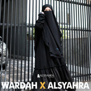 Alsyahra Exclusive X Wardah Maulina Bundling Gamis French Khimar Fatimah Size L