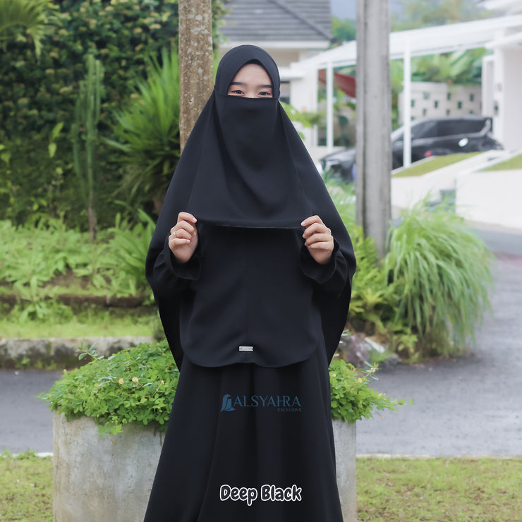 Alsyahra Exclusive Set Khimar Khanza Size XL Soft Crown Exclusive