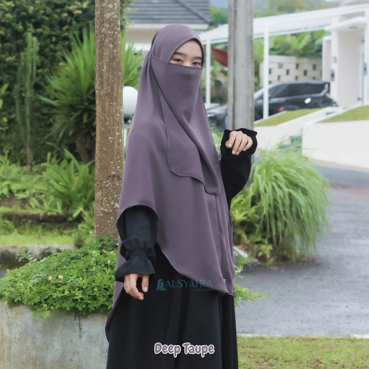 Alsyahra Exclusive Set Khimar Khanza Size XL Soft Crown Exclusive