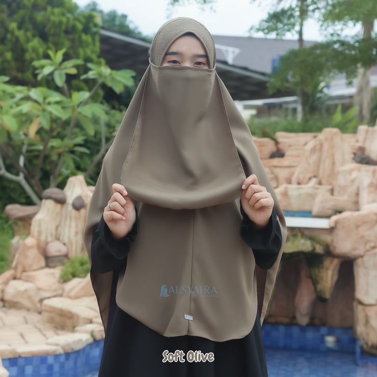 Alsyahra Exclusive Set Khimar Khanza Size XL Soft Crown Exclusive