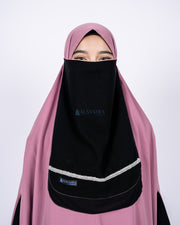 Cadar Tali 2 Layer Zahrah Sifon Jetblack Alsyahra Exclusive