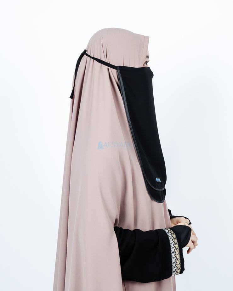 Cadar Tali Ikhfa 2 layer Sifon Silk Jetblack Alsyahra Exclusive