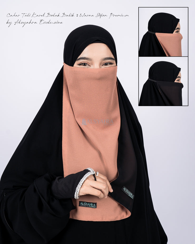 Cadar Tali Karet Bolak Balik 2 Warna Sifon Premium Alsyahra Exclusive