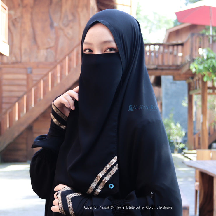 Cadar Tali Kiswah Sifon Silk Jetblack Alsyahra Exclusive