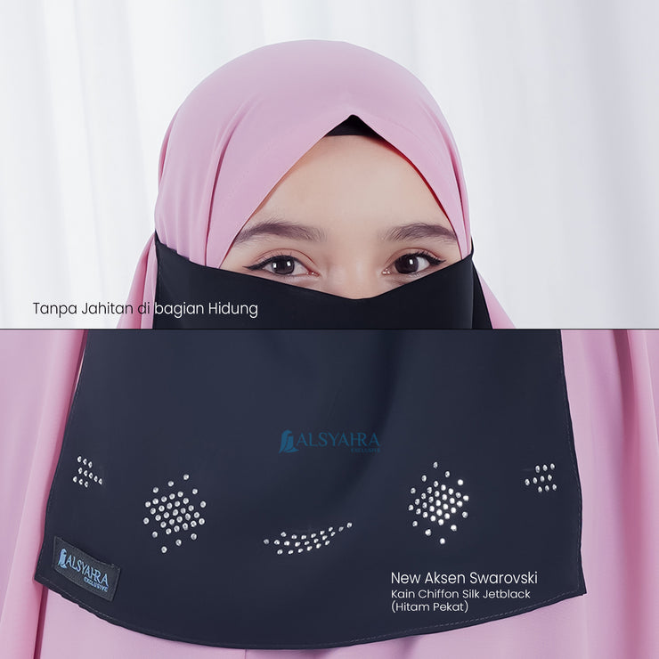 Alsyahra Exclusive Cadar Tali Mediterania Sifon Silk Jetblack