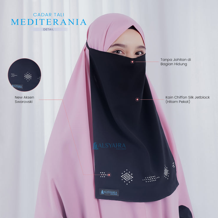 Alsyahra Exclusive Cadar Tali Mediterania Sifon Silk Jetblack