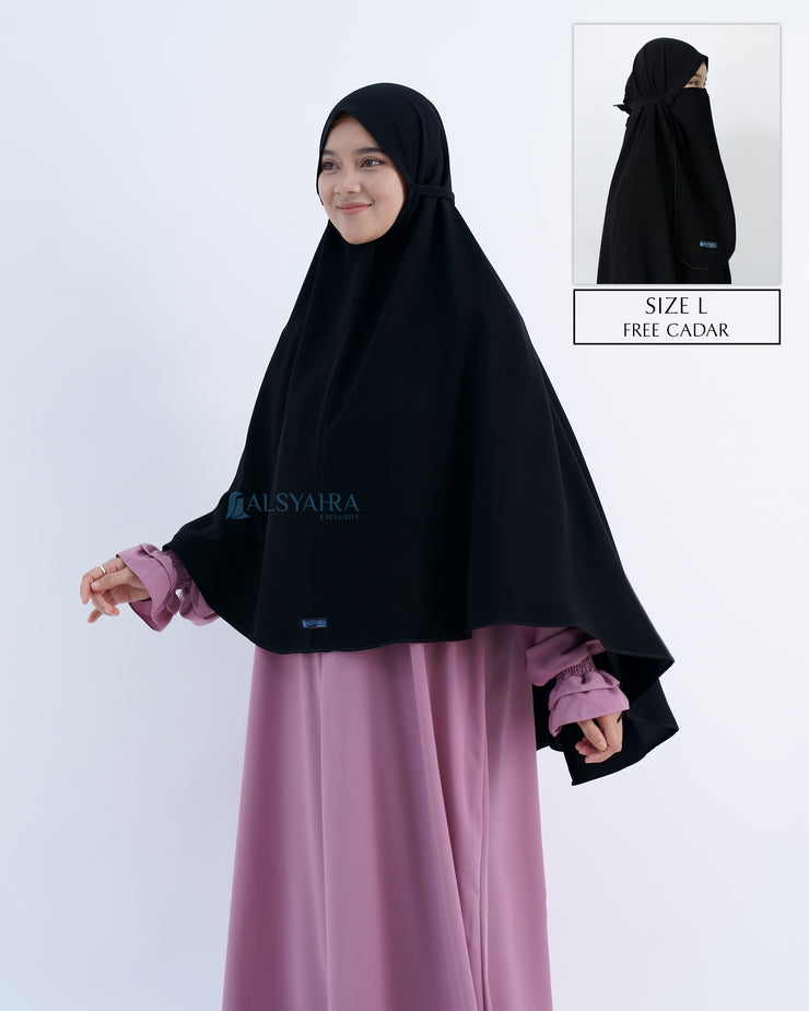 Alsyahra Exclusive Khimar Daily Size L Jetblack