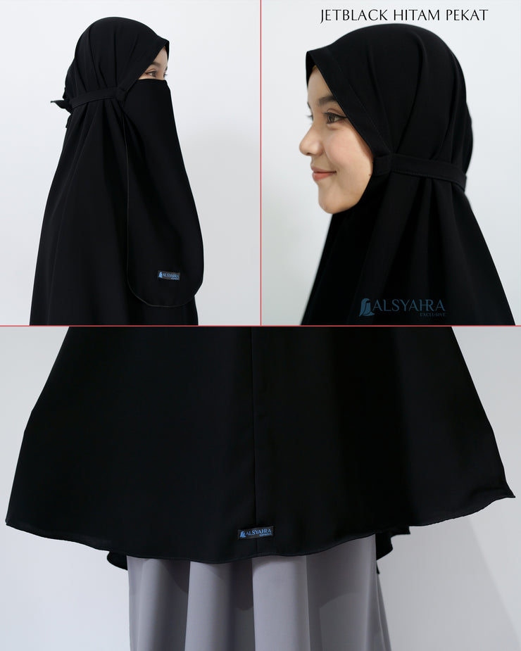 Alsyahra Exclusive Khimar Daily Size L Jetblack
