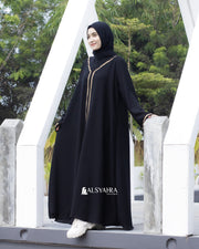 Abaya Gamis Syari Khadijah Jetblack Alsyahra Exclusive