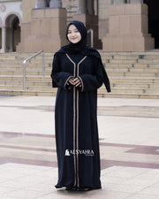 Abaya Gamis Syari Khadijah Jetblack Alsyahra Exclusive