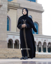 Abaya Gamis Syari Khadijah Jetblack Alsyahra Exclusive