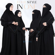 Alsyahra Exclusive French Khimar Ayumi Andalusia Sifon Silk Jetblack Size L