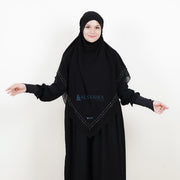 Alsyahra Exclusive French Khimar Ayumi Andalusia Sifon Silk Jetblack Size L