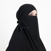 Alsyahra Exclusive French Khimar Ayumi Andalusia Sifon Silk Jetblack Size L