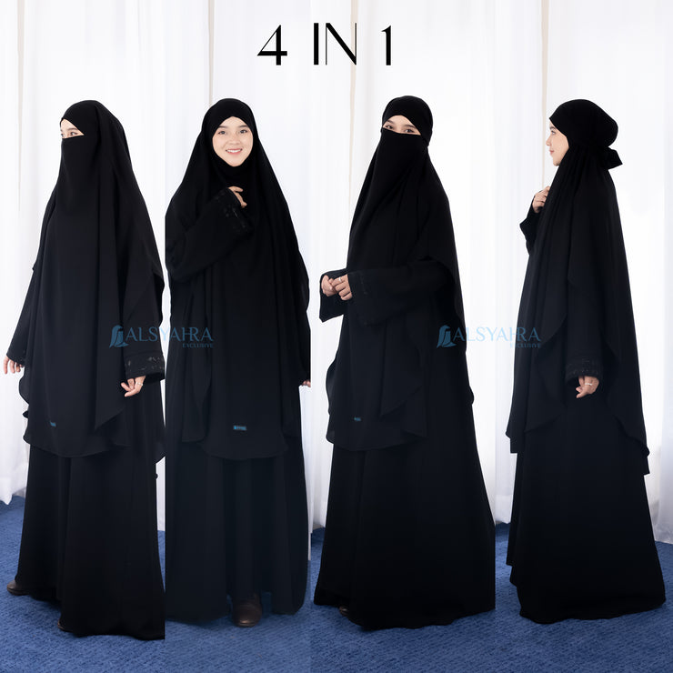 French Khimar Handless Fatimah Jetblack Alsyahra Exclusive