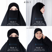 French Khimar Handless Fatimah Jetblack Alsyahra Exclusive