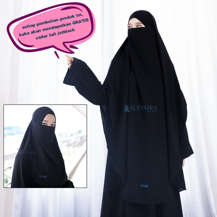 French Khimar Handless Fatimah Jetblack Alsyahra Exclusive