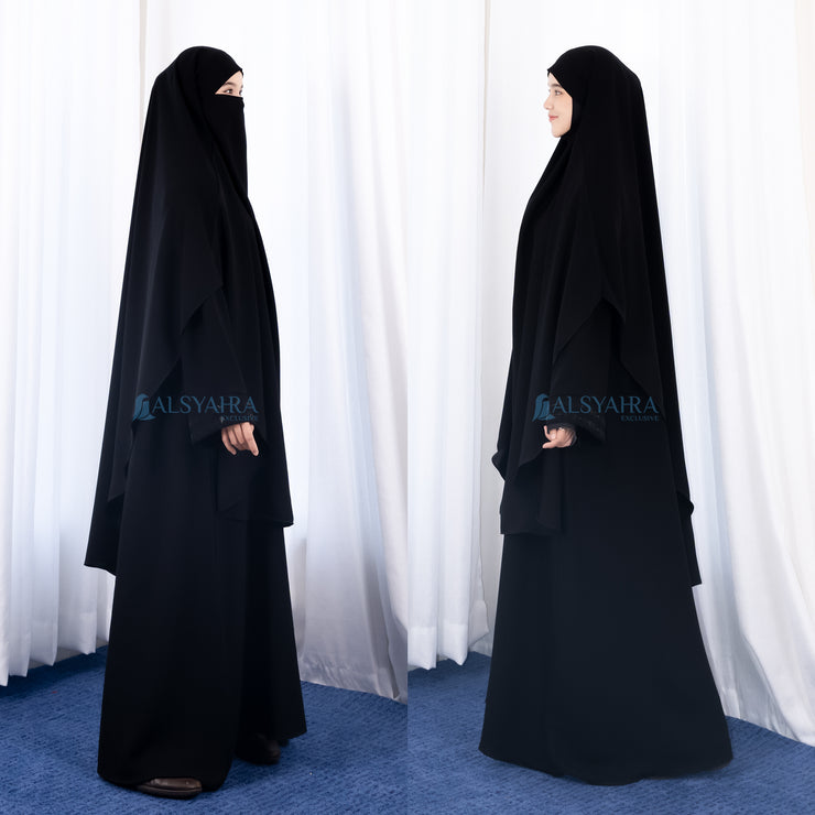 French Khimar Handless Fatimah Jetblack Alsyahra Exclusive