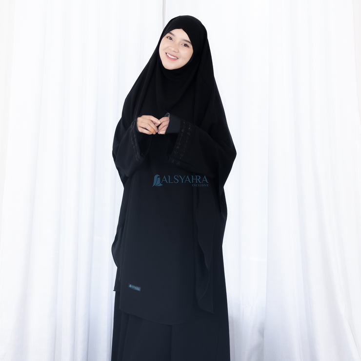 French Khimar Handless Fatimah Jetblack Alsyahra Exclusive