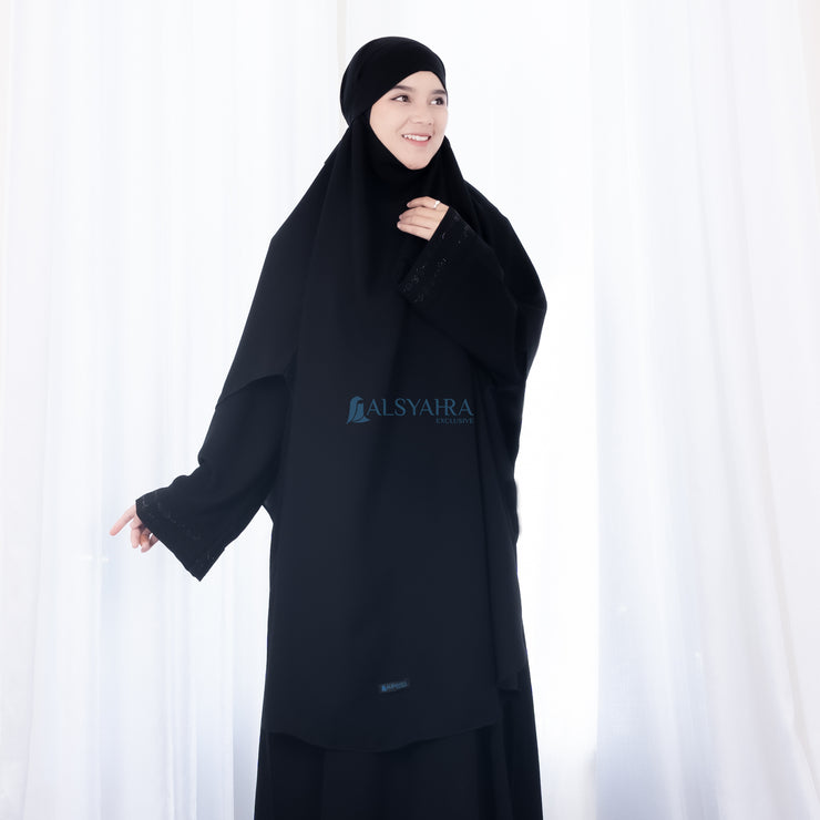 French Khimar Handless Fatimah Jetblack Alsyahra Exclusive