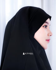 French Khimar Handless Fatimah Jetblack Alsyahra Exclusive