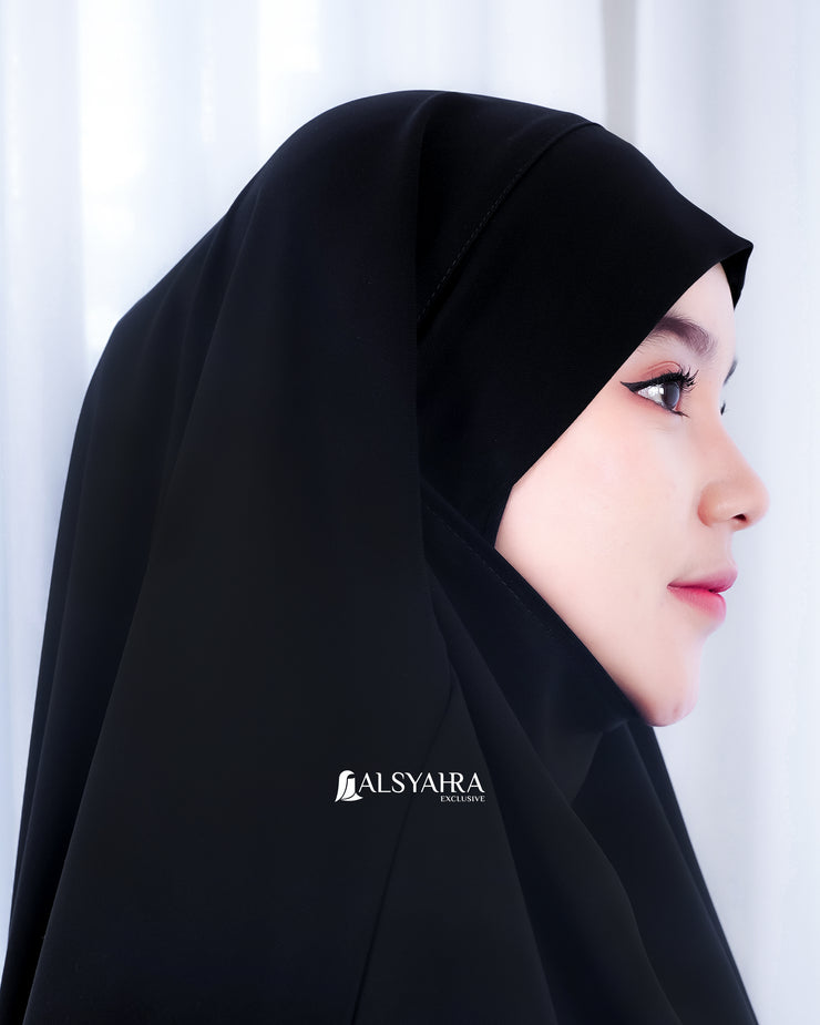 French Khimar Handless Fatimah Jetblack Alsyahra Exclusive
