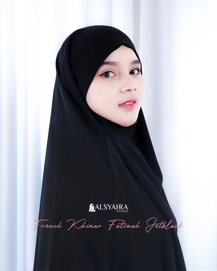 French Khimar Handless Fatimah Jetblack Alsyahra Exclusive