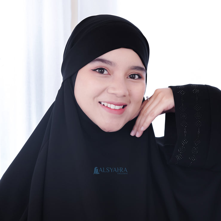French Khimar Handless Fatimah Jetblack Alsyahra Exclusive