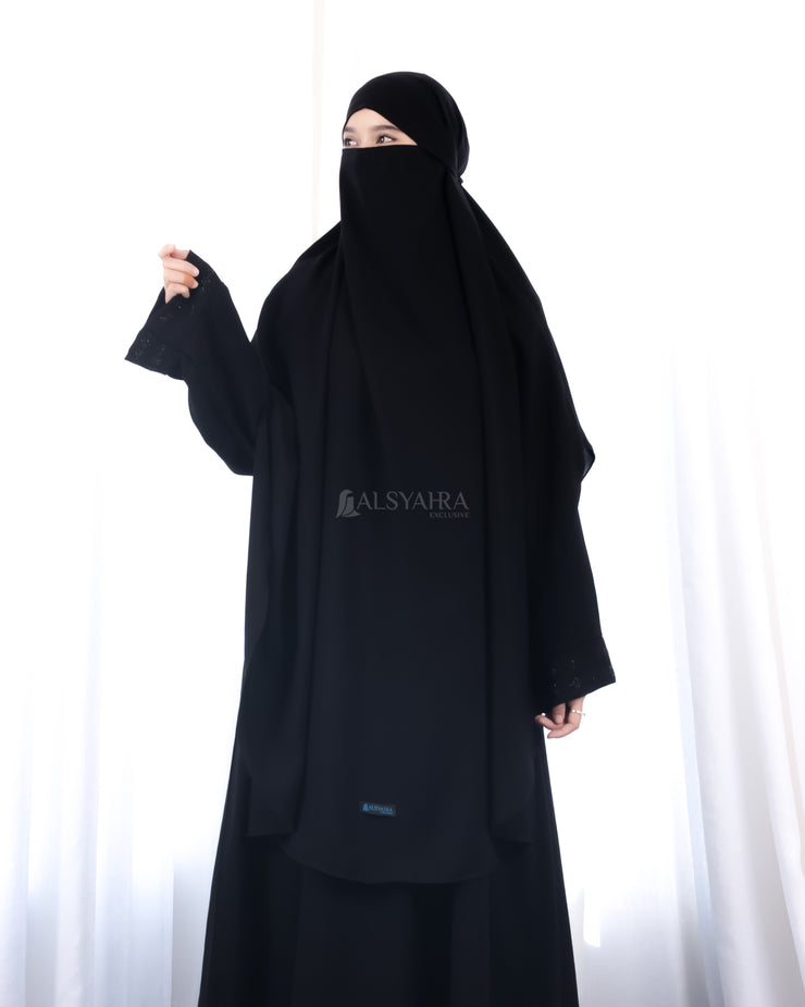French Khimar Handless Fatimah Jetblack Alsyahra Exclusive