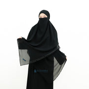 Alsyahra Exclusive French Khimar Ayumi Andalusia Sifon Silk Jetblack Size XL