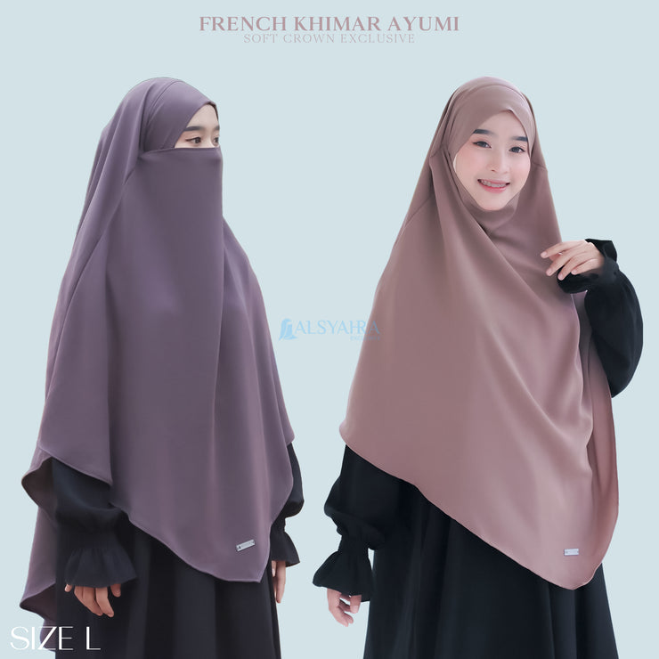 Alsyahra Exclusive French Khimar Ayumi Size L Soft Crown Exclusive