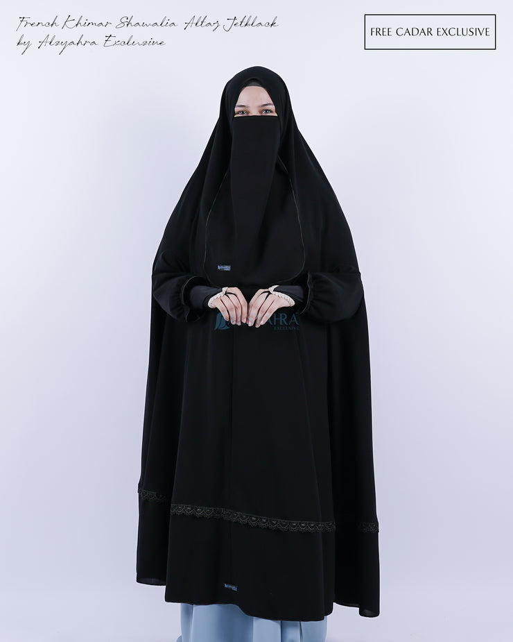 French Khimar Shawalia Altaj Jetblack Alsyahra Exclusive