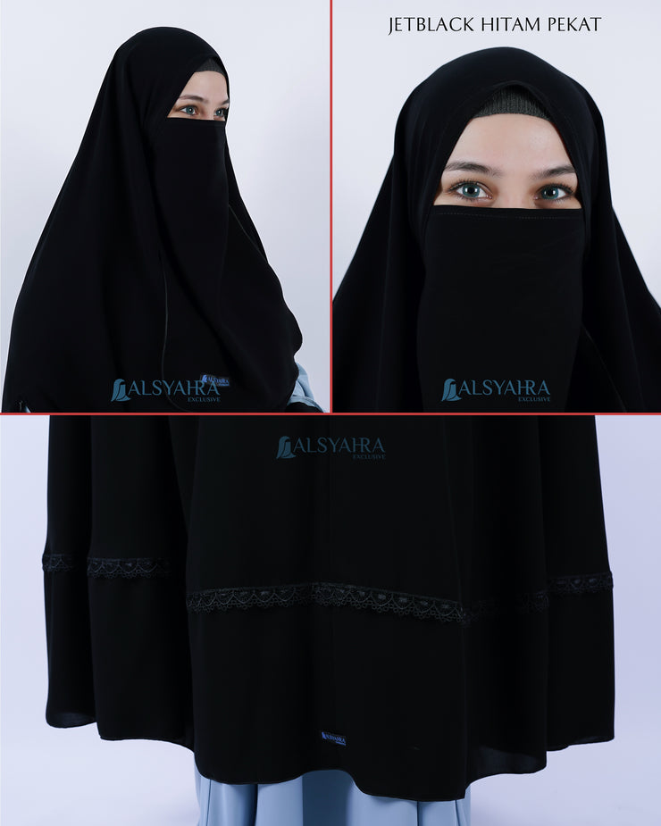 French Khimar Shawalia Altaj Jetblack Alsyahra Exclusive
