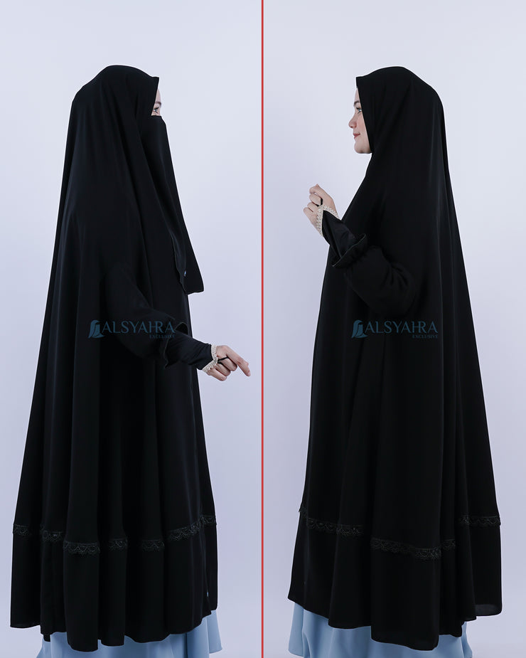 French Khimar Shawalia Altaj Jetblack Alsyahra Exclusive