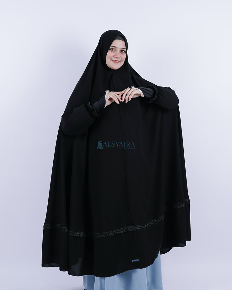 French Khimar Shawalia Altaj Jetblack Alsyahra Exclusive