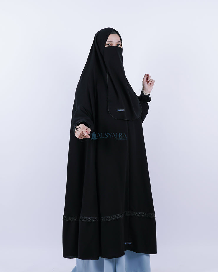 French Khimar Shawalia Altaj Jetblack Alsyahra Exclusive