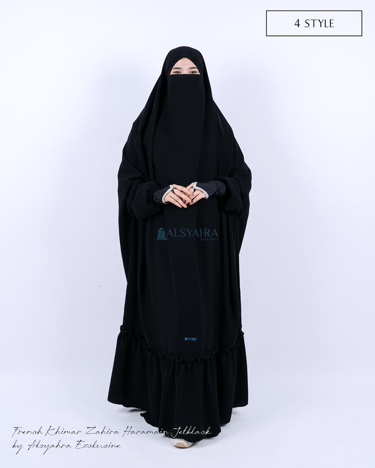 French Khimar Zahira Haramain Jetblack Alsyahra Exclusive