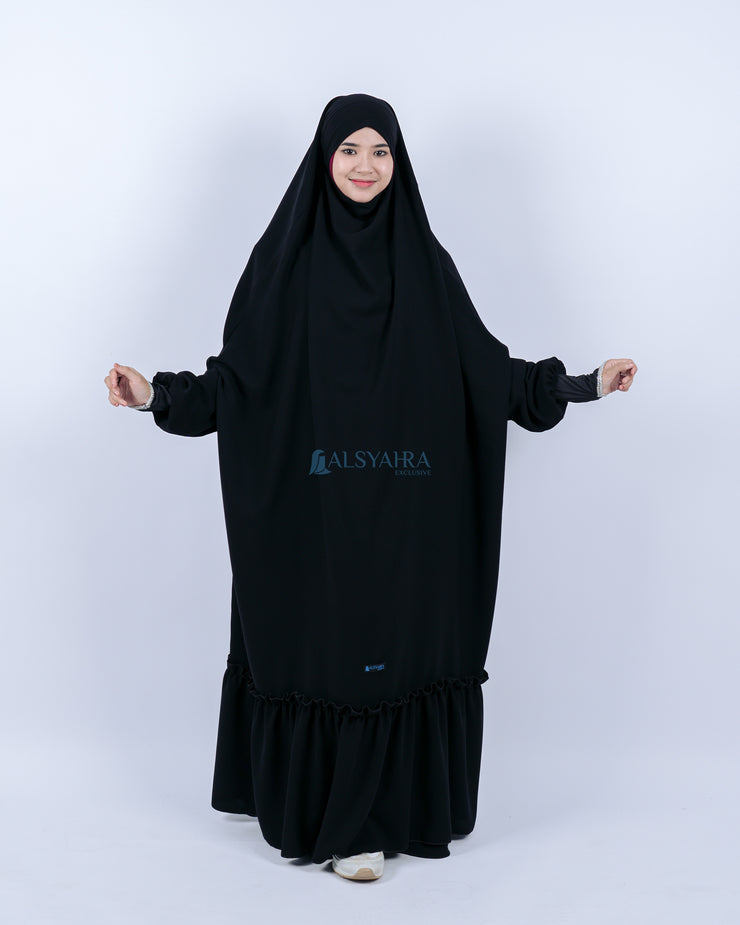 French Khimar Zahira Haramain Jetblack Alsyahra Exclusive
