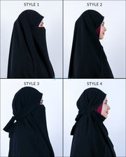 French Khimar Zahira Haramain Jetblack Alsyahra Exclusive