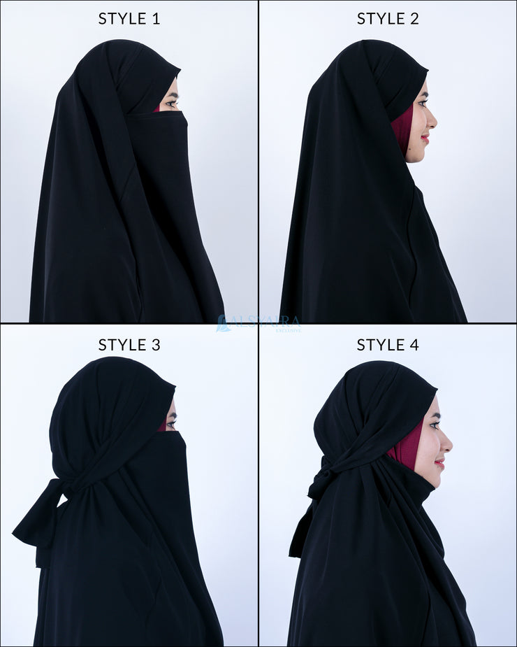 French Khimar Zahira Haramain Jetblack Alsyahra Exclusive