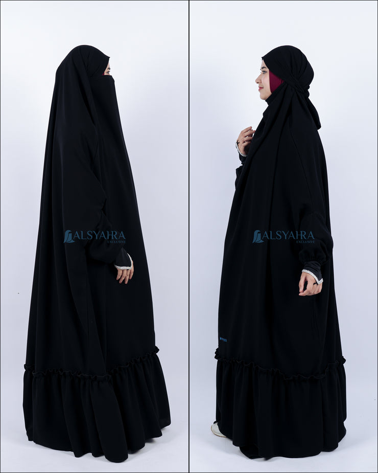French Khimar Zahira Haramain Jetblack Alsyahra Exclusive