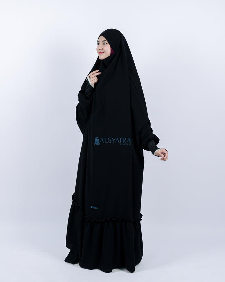 French Khimar Zahira Haramain Jetblack Alsyahra Exclusive