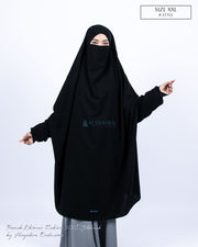 French Khimar Zahira XXL Jetblack Alsyahra Exclusive